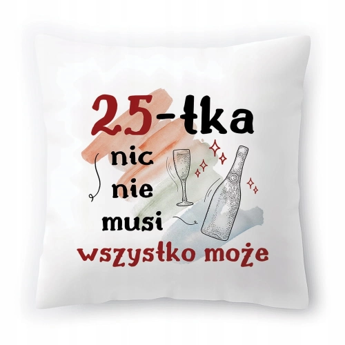 Poduszka na Urodziny 25 25te 25-te na Prezent z Nadrukiem ze Zdjęciem