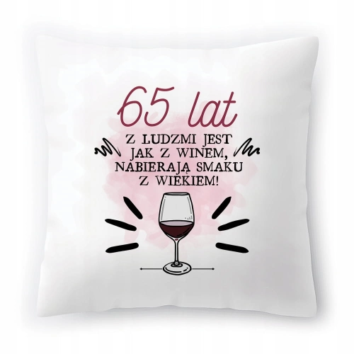 Poduszka na Urodziny 65 65te 65-te na Prezent z Nadrukiem ze Zdjęciem