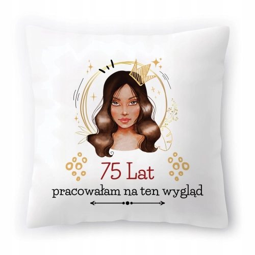 Poduszka na Urodziny 75 75te 75-te na Prezent z Nadrukiem ze Zdjęciem