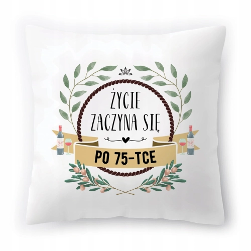 Poduszka na Urodziny 75 75te 75-te na Prezent z Nadrukiem ze Zdjęciem