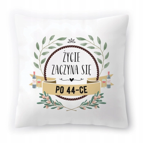 Poduszka na Urodziny 44 44te 44-te na Prezent z Nadrukiem ze Zdjęciem
