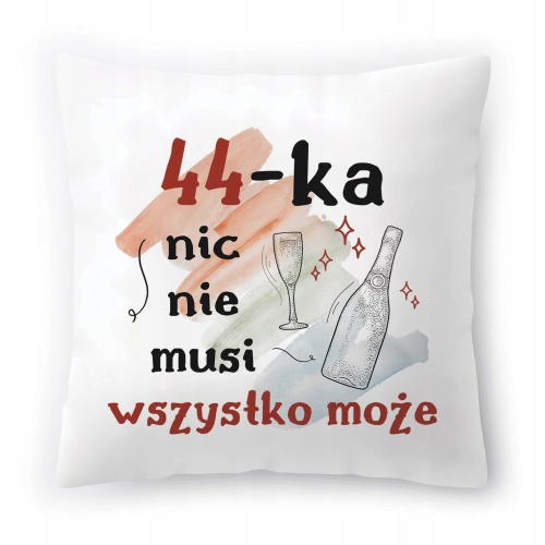 Poduszka na Urodziny 44 44te 44-te na Prezent z Nadrukiem ze Zdjęciem