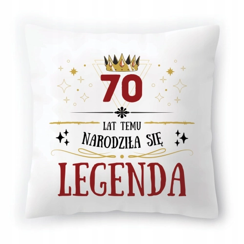 Poduszka na Urodziny 70 70te 70-te na Prezent z Nadrukiem ze Zdjęciem