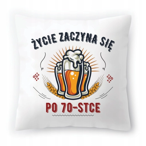 Poduszka na Urodziny 70 70te 70-te na Prezent z Nadrukiem ze Zdjęciem