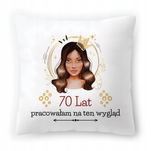 Poduszka na Urodziny 70 70te 70-te na Prezent z Nadrukiem ze Zdjęciem
