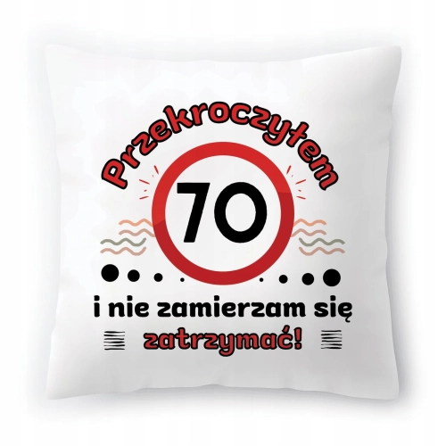 Poduszka na Urodziny 70 70te 70-te na Prezent z Nadrukiem ze Zdjęciem