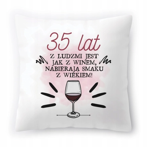 Poduszka na Urodziny 35 35te 35-te na Prezent z Nadrukiem ze Zdjęciem