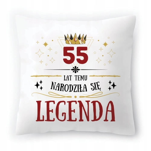 Poduszka na Urodziny 55 55te 55-te na Prezent z Nadrukiem ze Zdjęciem