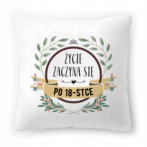 Poduszka na Urodziny 18 18ste 18-ste na Prezent z Nadrukiem ze Zdjęciem