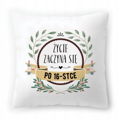 Poduszka na Urodziny 16 16ste 16-ste na Prezent z Nadrukiem ze Zdjęciem