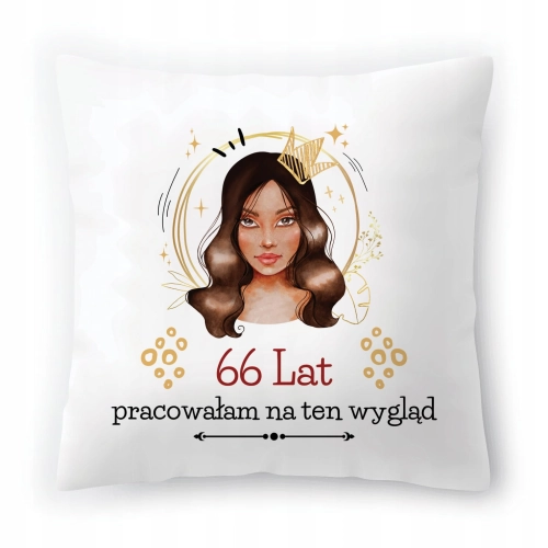 Poduszka na Urodziny 66 66ste 66-ste na Prezent z Nadrukiem ze Zdjęciem