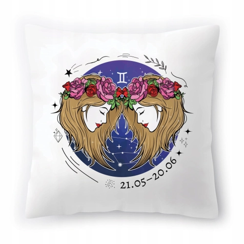 Poduszka Bliźnięta Znaki Zodiaku Horoskop z Nadrukiem ze Zdjęciem