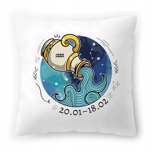 Poduszka Wodnik Znaki Zodiaku Horoskop z Nadrukiem ze Zdjęciem
