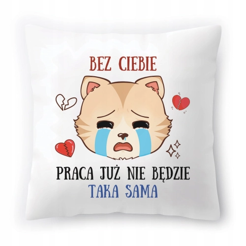 Poduszka Pożegnanie z Pracy Dla Kolegi Koleżanki z Nadrukiem ze Zdjęciem