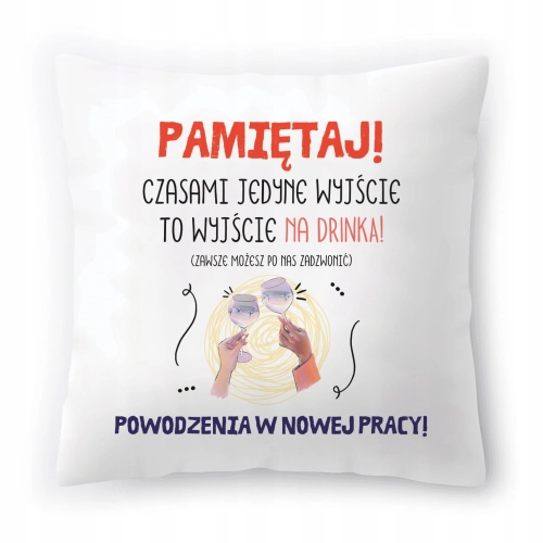 Poduszka Pożegnanie z Pracy Dla Kolegi Koleżanki z Nadrukiem ze Zdjęciem