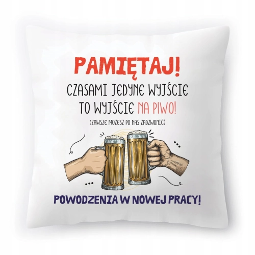 Poduszka Pożegnanie z Pracy Dla Kolegi Koleżanki z Nadrukiem ze Zdjęciem
