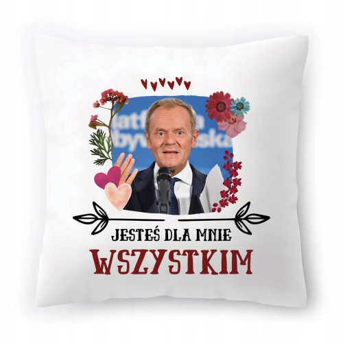Poduszka dla Tuska PO Platforma Obywatelska z Nadrukiem ze Zdjęciem
