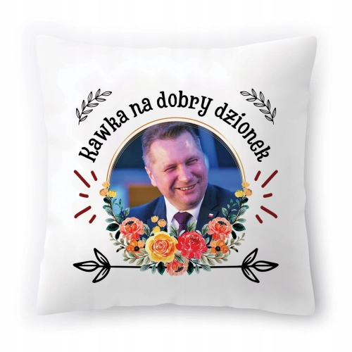 Poduszka Przemysław Czarnek PiS na Prezent z Nadrukiem ze Zdjęciem