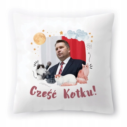 Poduszka Przemysław Czarnek PiS na Prezent z Nadrukiem ze Zdjęciem