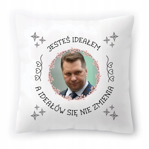 Poduszka Przemysław Czarnek PiS na Prezent z Nadrukiem ze Zdjęciem