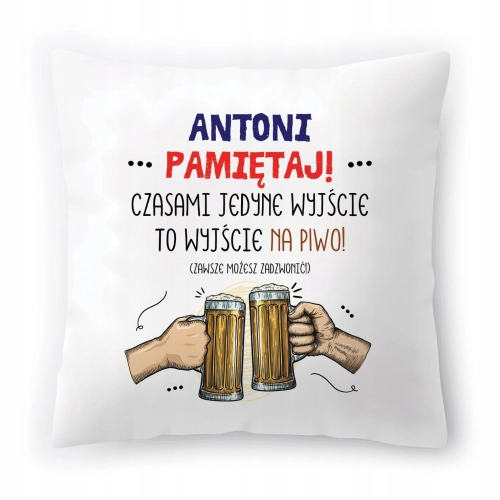 Poduszka Dla Antka Antoniego na Urodziny Prezent z Nadrukiem ze Zdjęciem