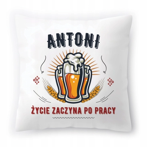 Poduszka Dla Antka Antoniego na Urodziny Prezent z Nadrukiem ze Zdjęciem