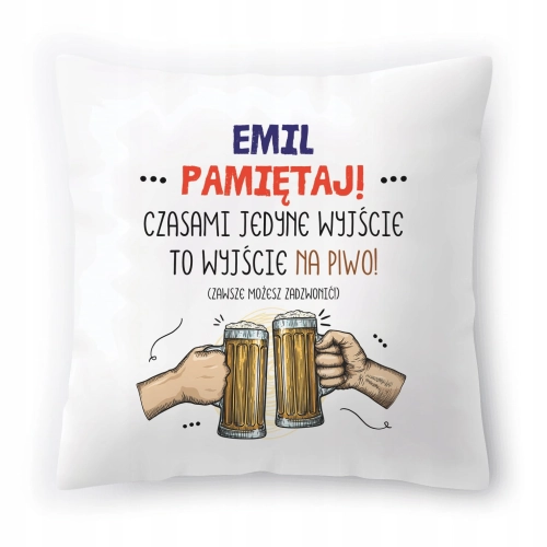 Poduszka Dla Emila na Urodziny Imieniny Prezent z Nadrukiem ze Zdjęciem