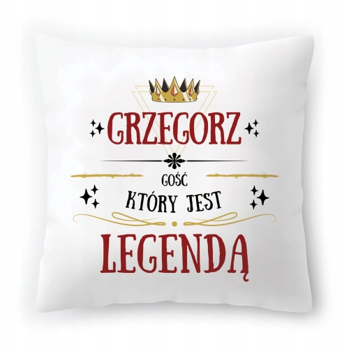 Poduszka Dla Grzegorza na Urodziny na Prezent z Nadrukiem ze Zdjęciem