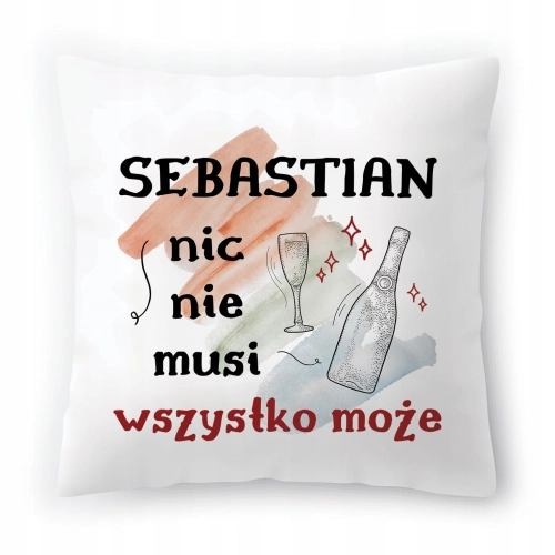 Poduszka Dla Sebastiana na Urodziny na Prezent z Nadrukiem ze Zdjęciem