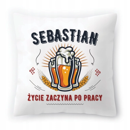 Poduszka Dla Sebastiana na Urodziny na Prezent z Nadrukiem ze Zdjęciem