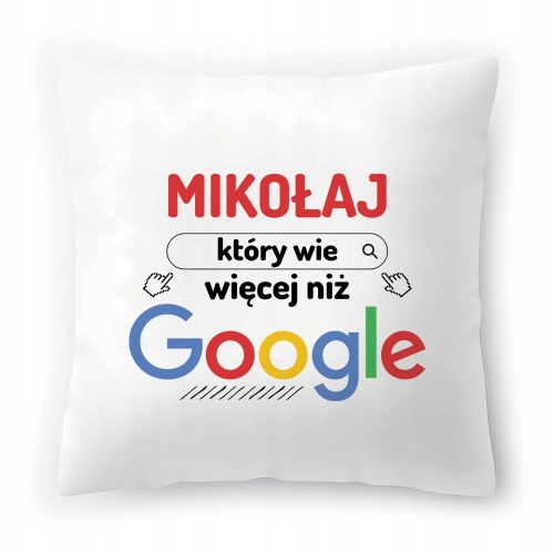 Poduszka Dla Mikołaja na Urodziny Imieniny Prezent z Nadrukiem ze Zdjęciem