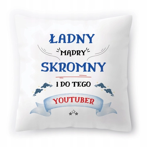 Poduszka Dla YouTubera na Urodziny Prezent z Nadrukiem ze Zdjęciem