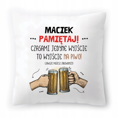 Poduszka Dla Maćka Urodziny Imieniny Prezent z Nadrukiem ze Zdjęciem