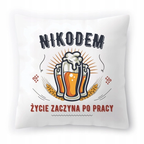 Poduszka Dla Nikodema na Imieniny Urodziny Prezent z Nadrukiem ze Zdjęciem
