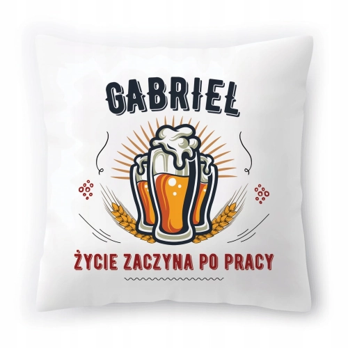 Poduszka Dla Gabriela Gabrysia na Urodziny Prezent z Nadrukiem ze Zdjęciem