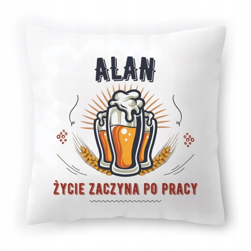 Poduszka Dla Alana na Urodziny Imieniny Prezent z Nadrukiem ze Zdjęciem