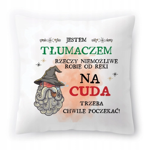 Poduszka Dla Tłumacza na Urodziny Imieniny Prezent z Nadrukiem ze Zdjęciem