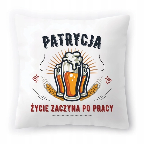 Poduszka Dla Patrycji na Urodziny Imieniny Prezent z Nadrukiem ze Zdjęciem