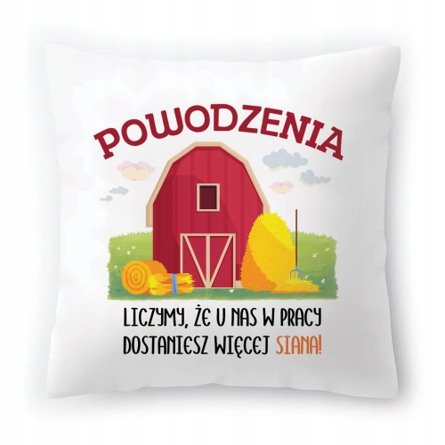 Poduszka Powitanie w Pracy na Urodziny na Prezent z Nadrukiem ze Zdjęciem