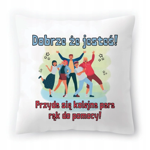 Poduszka Powitanie w Pracy na Urodziny na Prezent z Nadrukiem ze Zdjęciem