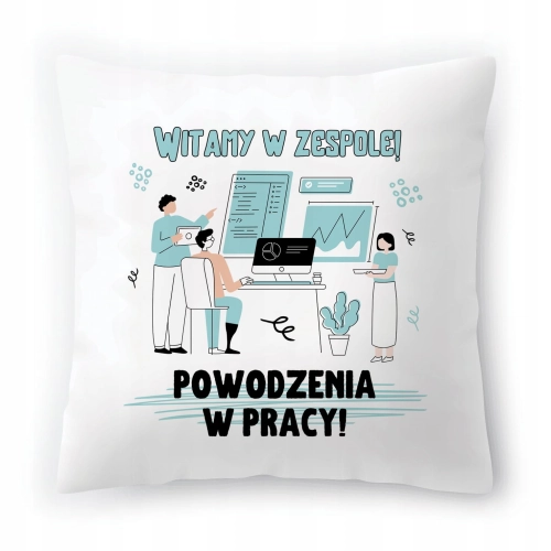 Poduszka Powitanie w Pracy na Urodziny na Prezent z Nadrukiem ze Zdjęciem