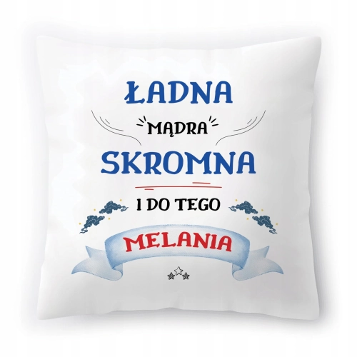 Poduszka Dla Melanii na Urodziny Imieniny Prezent z Nadrukiem ze Zdjęciem