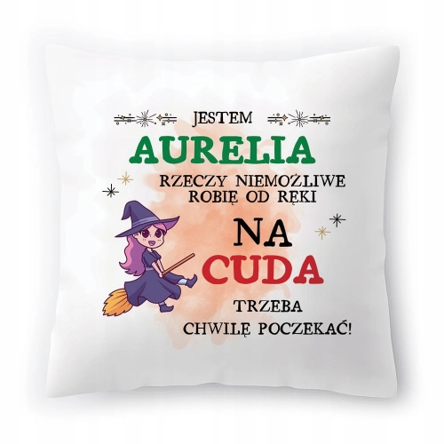 Poduszka Dla Aurelii na Urodziny na Prezent z Nadrukiem ze Zdjęciem