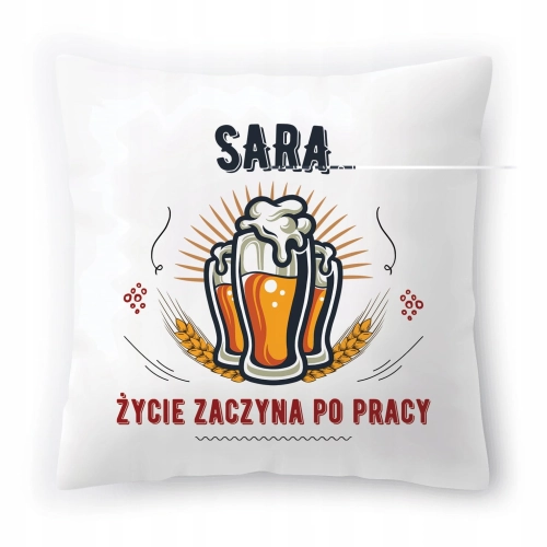 Poduszka Dla Sary na Urodziny Imieniny Prezent z Nadrukiem ze Zdjęciem