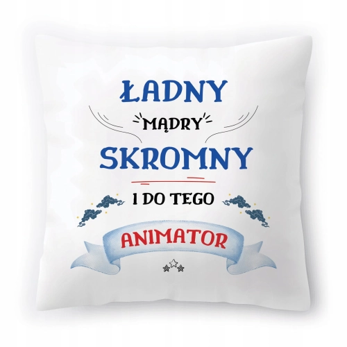 Poduszka Dla Animatora na Urodziny na Prezent z Nadrukiem ze Zdjęciem
