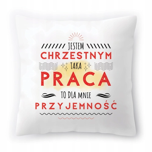 Poduszka Dla Chrzestnego na Urodziny Prezent z Nadrukiem ze Zdjęciem