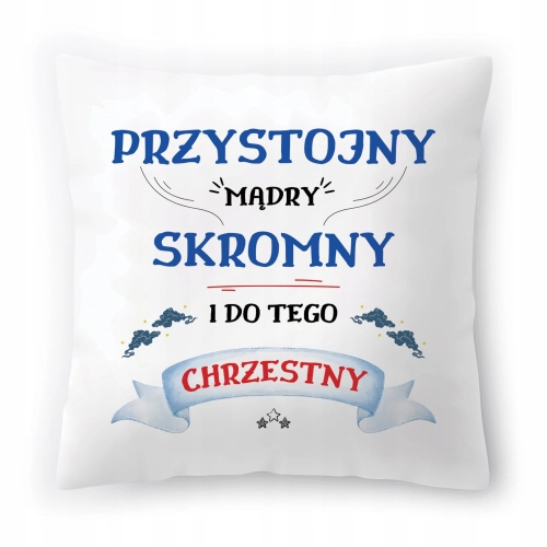 Poduszka Dla Chrzestnego na Urodziny Prezent z Nadrukiem ze Zdjęciem
