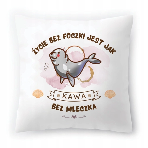 Poduszka Foczki Foczka na Urodziny na Prezent z Nadrukiem ze Zdjęciem