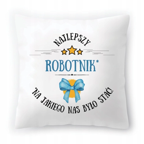 Poduszka Dla Robotnika na Urodziny na Prezent z Nadrukiem ze Zdjęciem