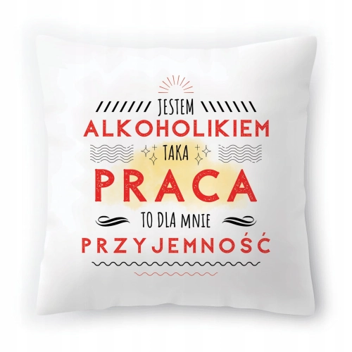 Poduszka Dla Alkoholika na Urodziny na Prezent z Nadrukiem ze Zdjęciem